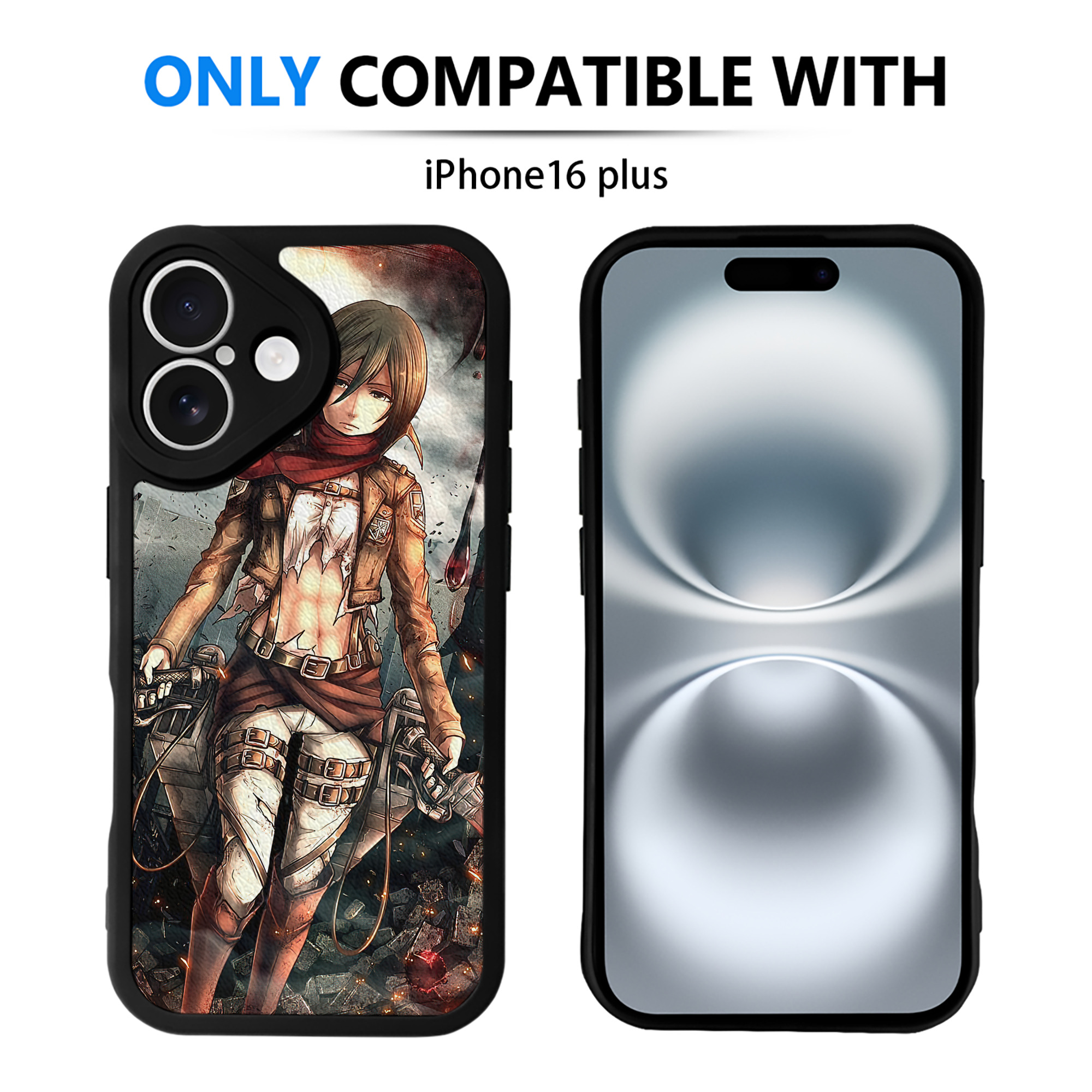 （画像用） 進撃の巨人 Attack on Titan 【iPhone 16シリーズ対応】シリコンスマホケース（レザー調） 材質：シリコン